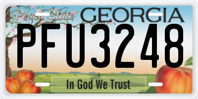 GA license plate PFU3248