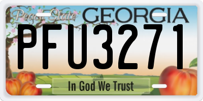 GA license plate PFU3271