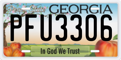 GA license plate PFU3306