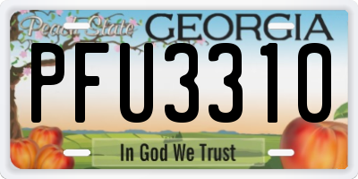 GA license plate PFU3310