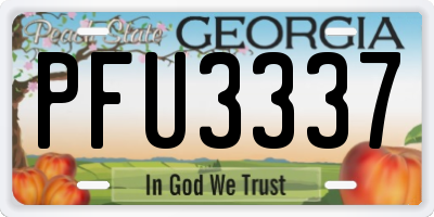 GA license plate PFU3337