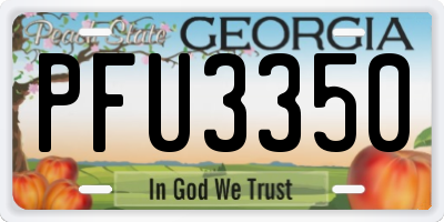 GA license plate PFU3350
