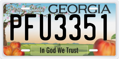 GA license plate PFU3351