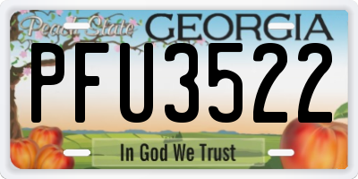 GA license plate PFU3522