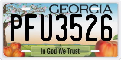 GA license plate PFU3526