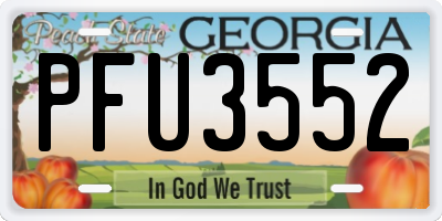 GA license plate PFU3552