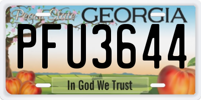 GA license plate PFU3644