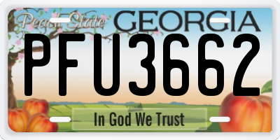 GA license plate PFU3662