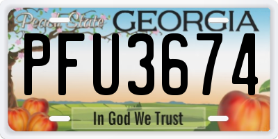 GA license plate PFU3674