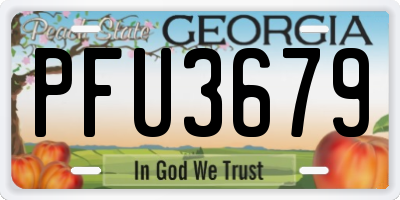 GA license plate PFU3679