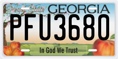 GA license plate PFU3680