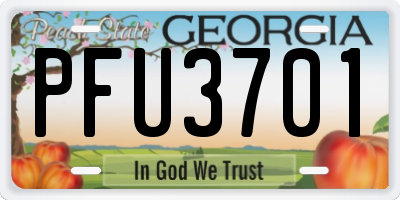 GA license plate PFU3701