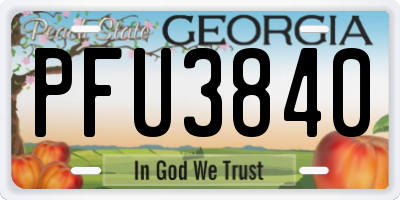 GA license plate PFU3840