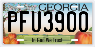 GA license plate PFU3900