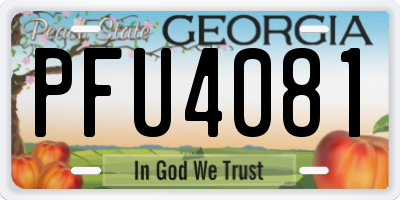 GA license plate PFU4081