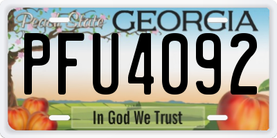 GA license plate PFU4092
