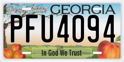 GA license plate PFU4094