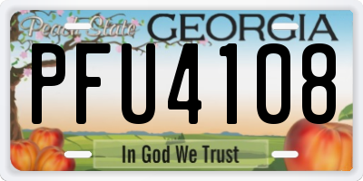 GA license plate PFU4108