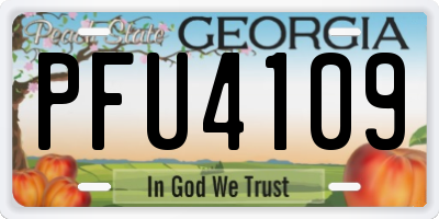 GA license plate PFU4109
