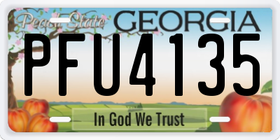 GA license plate PFU4135