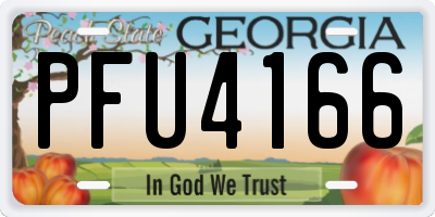 GA license plate PFU4166