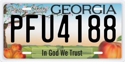 GA license plate PFU4188