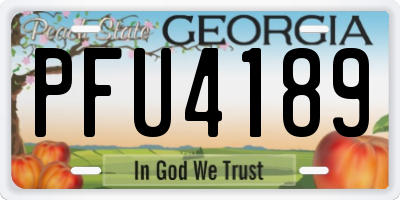 GA license plate PFU4189