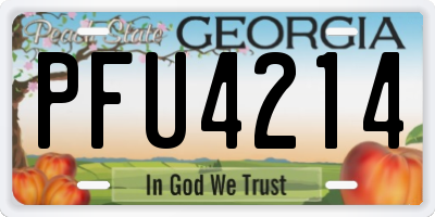 GA license plate PFU4214