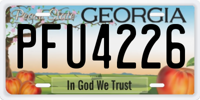GA license plate PFU4226