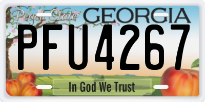 GA license plate PFU4267