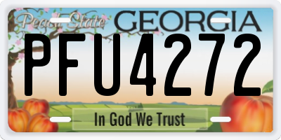 GA license plate PFU4272
