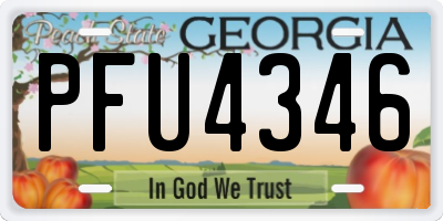GA license plate PFU4346