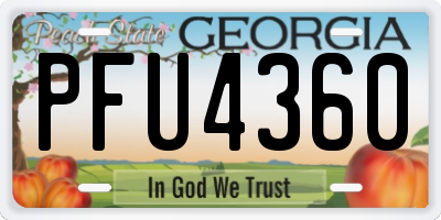 GA license plate PFU4360