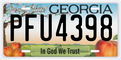 GA license plate PFU4398