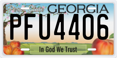 GA license plate PFU4406
