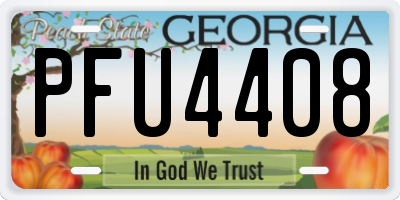 GA license plate PFU4408
