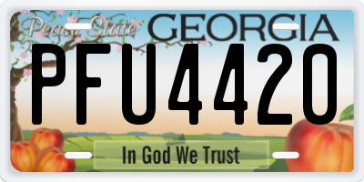 GA license plate PFU4420