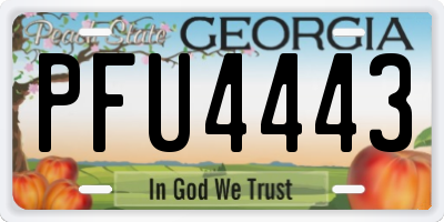 GA license plate PFU4443