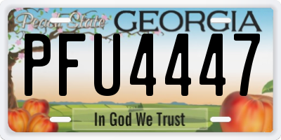 GA license plate PFU4447