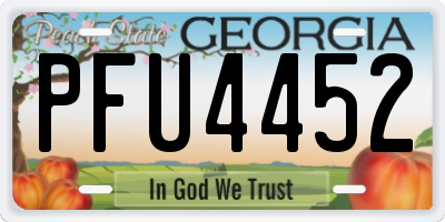 GA license plate PFU4452