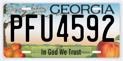 GA license plate PFU4592