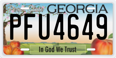 GA license plate PFU4649