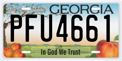GA license plate PFU4661