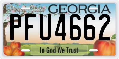 GA license plate PFU4662