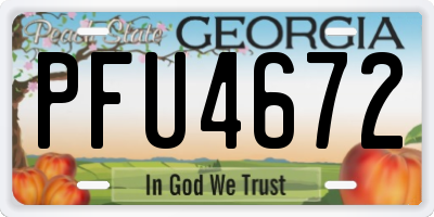 GA license plate PFU4672