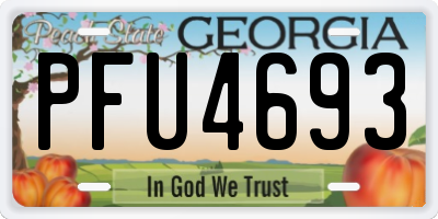 GA license plate PFU4693