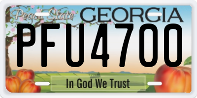 GA license plate PFU4700