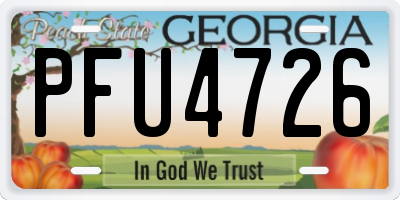 GA license plate PFU4726