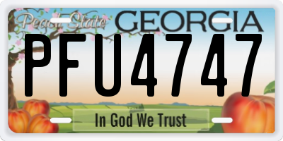 GA license plate PFU4747
