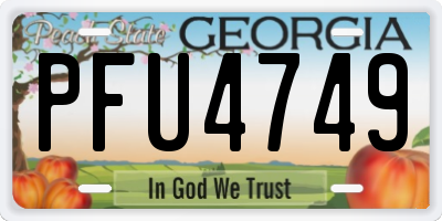 GA license plate PFU4749
